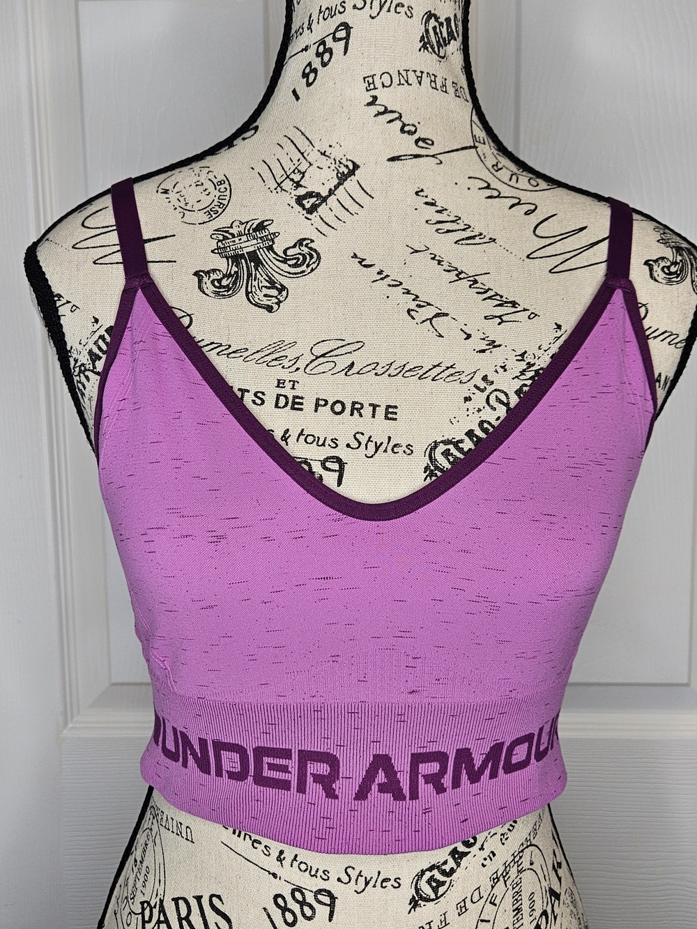 Under Armour Crop Active Top Strappy Racer Back Tank Pink Purple Size M Athletic